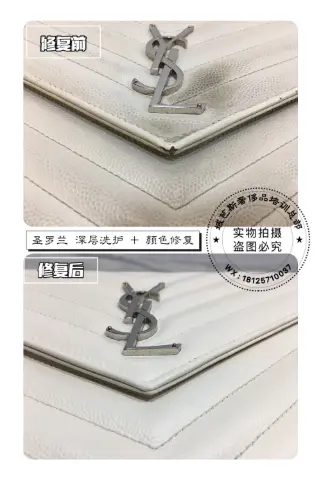 Saint Laurent white handbag | Deep cleaning and colour restoration 4