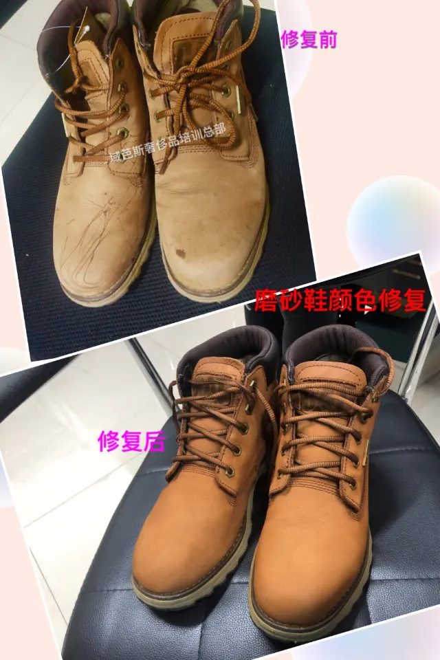 Nubuck shoe colour restoration