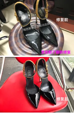 Black patent high-heel restoration 8