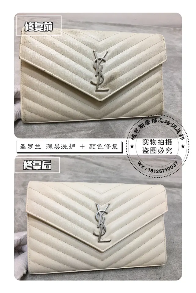Saint Laurent white handbag | Deep cleaning and colour restoration
