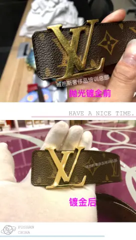 LV monogram belt buckle gold-plating restoration