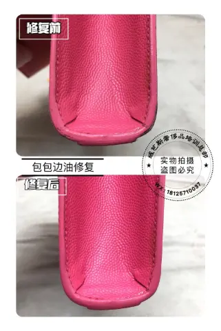 Saint Laurent fuchsia handbag side-edge paint repair 10