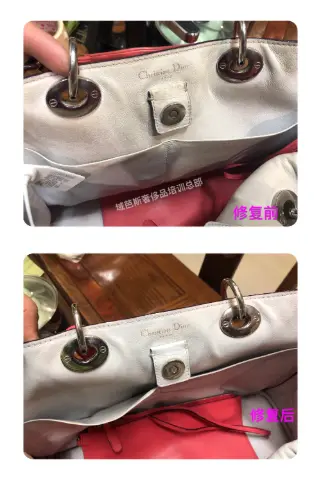 Pink leather handbag | Corner colour restoration 6